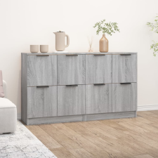 vidaXL 2 db szürke sonoma színű szerelt fa tálalóasztal 60x30x70 cm bútor