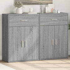vidaXL 2 db szürke sonoma színű szerelt fa tálalószekrény 60x30x84 cm bútor