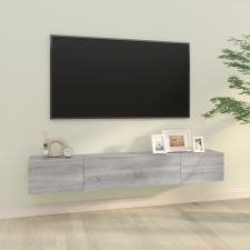 vidaXL 2 db szürke -tölgyszín szerelt fa fali TV-szekrény 100x30x30 cm bútor