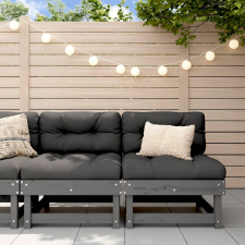 vidaXL 2 db szürke tömör fenyőfa kerti középső kanapé kerti bútor