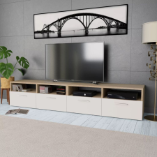 vidaXL 2 db tölgyfa színű/fehér faforgácslap TV szekrény 95x35x36 cm bútor