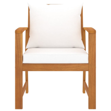 vidaXL 2 db tömör akácfa kerti szék krémszínű párnával (318340) kerti bútor
