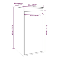 vidaXL 2 db tömör fenyőfa faliszekrény 30 x 30 x 60 cm bútor