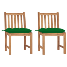 vidaXL 2 db tömör tíkfa kerti szék párnával kerti bútor