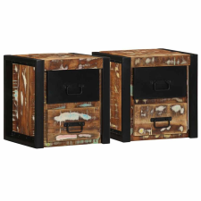 vidaXL 2 db tömör újrahasznosított fa éjjeliszekrények 40x35x40 cm bútor