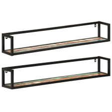 vidaXL 2 db tömör újrahasznosított fa és vas fali polc 110x17x17 cm bútor