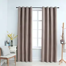 vidaXL 2 db tópszínű sötétítőfüggöny fémgyűrűkkel 140 x 175 cm lakástextília