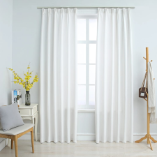 vidaXL 2 db törtfehér sötétítőfüggöny kampókkal 140 x 225 cm lakástextília