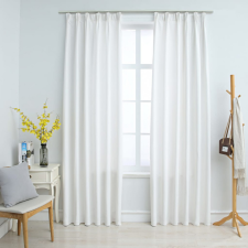 vidaXL 2 db törtfehér sötétítőfüggöny kampókkal 140 x 225 cm lakástextília