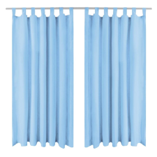 vidaXL 2 db türkiz mikro szatén függöny hurkokkal 140 x 225 cm lakástextília
