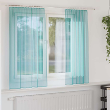 vidaXL 2 db türkizkék fátyolfüggönyök hurokkal 140x140 cm lakástextília