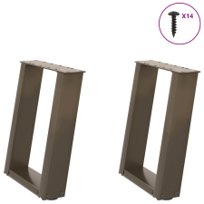 vidaXL 2 db U alakú natúr acél dohányzóasztal láb 38x(42-43) cm bútor