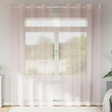 vidaXL 2 db világos rózsaszínű fátyolfüggönyök rojtokkal 140x225 cm lakástextília