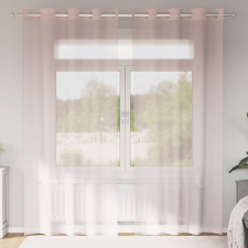 vidaXL 2 db világos rózsaszínű fátyolfüggönyök rojtokkal 140x245 cm lakástextília