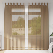 vidaXL 2 db világosbarna fátyolfüggönyök hurokkal 140x225 cm lakástextília