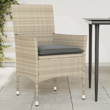 vidaXL 2 db világosszürke polyrattan kerti szék párnával kerti bútor