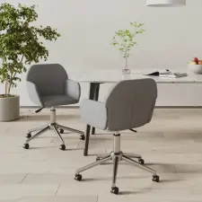 vidaXL 2 db világosszürke szövetborítású forgó étkezőszék bútor