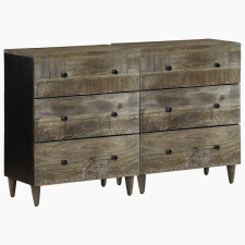 vidaXL 2 db világosszürke tömör mangófa tálalószekrény 60x33,5x75 cm bútor