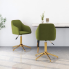vidaXL 2 db világoszöld bársony forgó étkezőszék