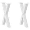 vidaXL 2 db, X alakú étkezőasztal láb 50 x (72-73) cm acél étkezőasztalhoz