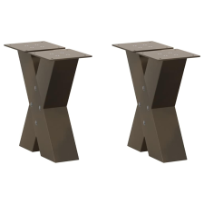 vidaXL 2 db X alakú natúr acél dohányzóasztal láb 40x(30-31) cm bútor