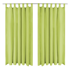 vidaXL 2 db zöld mikro szatén függöny hurkokkal 140 x 245 cm lakástextília