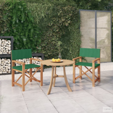 vidaXL 2 db zöld tömör tíkfa rendezői szék kerti bútor