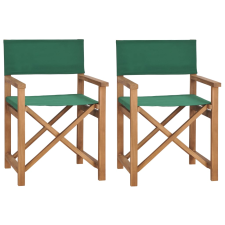 vidaXL 2 db zöld tömör tíkfa rendezői szék (3143631) kerti bútor