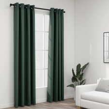 vidaXL 2 db zöld vászonhatású sötétítőfüggöny fűzőkarikával 140 x 245 cm lakástextília