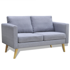 vidaXL 2 férőhelyes szövet kanapé világos szürke bútor