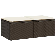 vidaXL 2 részes barna polyrattan akácfa kerti ülőgarnitúra párnákkal (3328666) kerti bútor