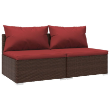 vidaXL 2 részes barna polyrattan kerti ülőgarnitúra párnákkal (3101395) kerti bútor