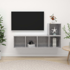 vidaXL 2 részes betonszürke forgácslap TV-szekrény szett bútor