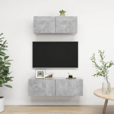 vidaXL 2 részes betonszürke forgácslap TV-szekrényszett bútor