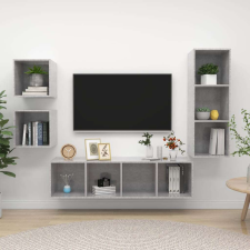 vidaXL 2 részes betonszürke szerelt fa TV-szekrény szett bútor