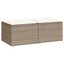 vidaXL 2 részes bézs polyrattan akácfa kerti ülőgarnitúra párnákkal (3328681) kerti bútor