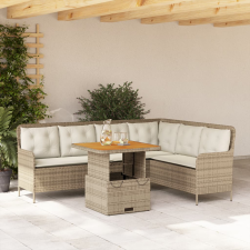 vidaXL 2 részes bézs polyrattan kerti ülőgarnitúra párnákkal kerti bútor