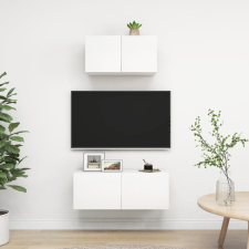 vidaXL 2 részes fehér forgácslap TV-szekrényszett bútor