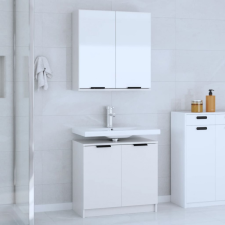 vidaXL 2 részes fehér szerelt fa fürdőszobaszekrény-szett fürdőszoba bútor