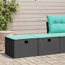 vidaXL 2 részes fekete polyrattan akácfa kerti ülőgarnitúra párnával kerti bútor