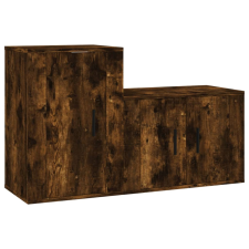 vidaXL 2 részes füstös tölgyszínű szerelt fa TV-szekrényszett (3188395) bútor