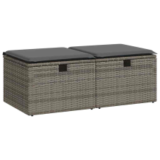 vidaXL 2 részes szürke polyrattan akácfa kerti ülőgarnitúra párnákkal (3328673) kerti bútor