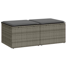vidaXL 2 részes szürke polyrattan akácfa kerti ülőgarnitúra párnákkal (3328683) kerti bútor