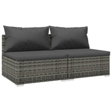 vidaXL 2 részes szürke polyrattan kerti ülőgarnitúra párnákkal (3101397) kerti bútor