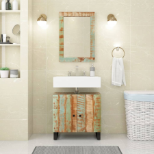 vidaXL 2 részes tömör újrahasznosított fa fürdőszobai bútorszett fürdőszoba bútor