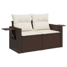 vidaXL 2 személyes barna polyrattan kerti kanapé párnával (366210) kerti bútor