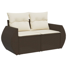 vidaXL 2 személyes barna polyrattan kerti kanapé párnával (366211) kerti bútor