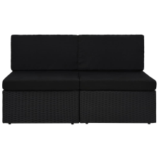 vidaXL 2 személyes fekete elemes polyrattan kanapé (49503) kerti bútor