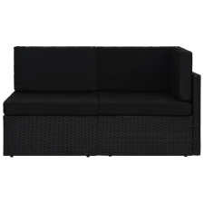 vidaXL 2 személyes fekete elemes polyrattan kanapé (49504) kerti bútor