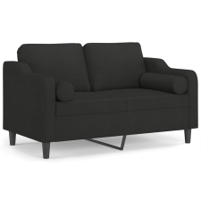 vidaXL 2 személyes fekete szövet kanapé díszpárnákkal 120 cm (3200841) bútor